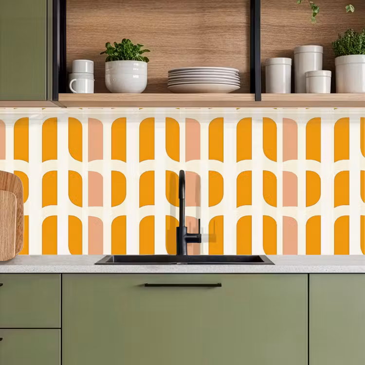 Schienale cucina - Geometrico - Motivo - Giallo - Rosa — 8