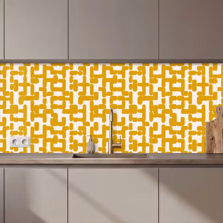 Schienale cucina - Giallo - Beige - Motivo — 1