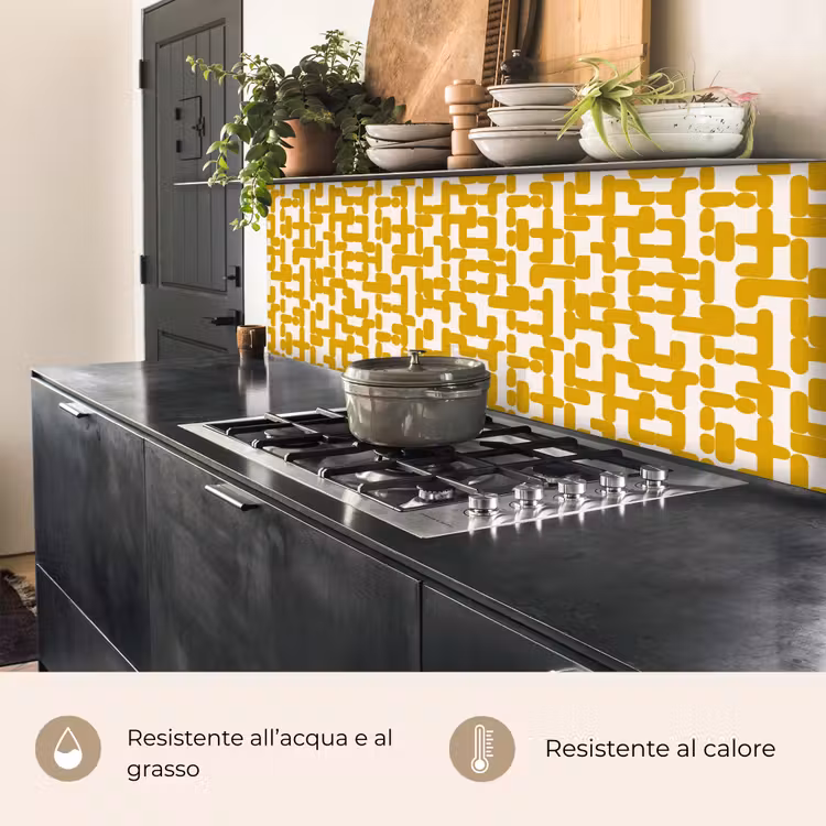 Schienale cucina - Giallo - Beige - Motivo — 5