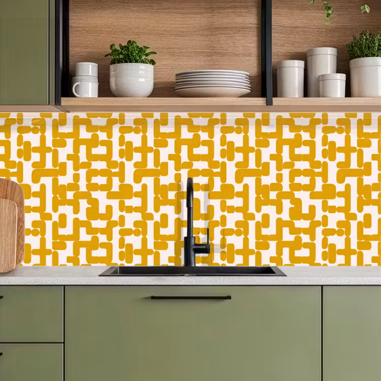 Schienale cucina - Giallo - Beige - Motivo — 8
