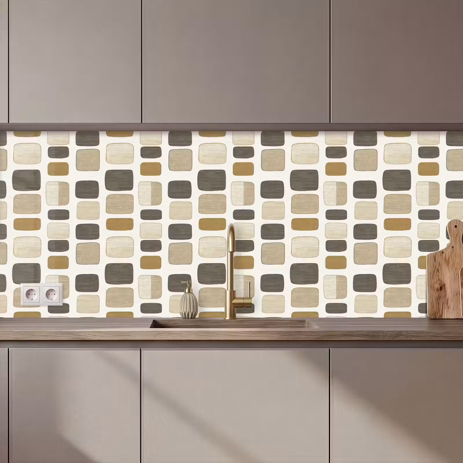 Schienale cucina - Blocchi - Vintage - Grigio — 1