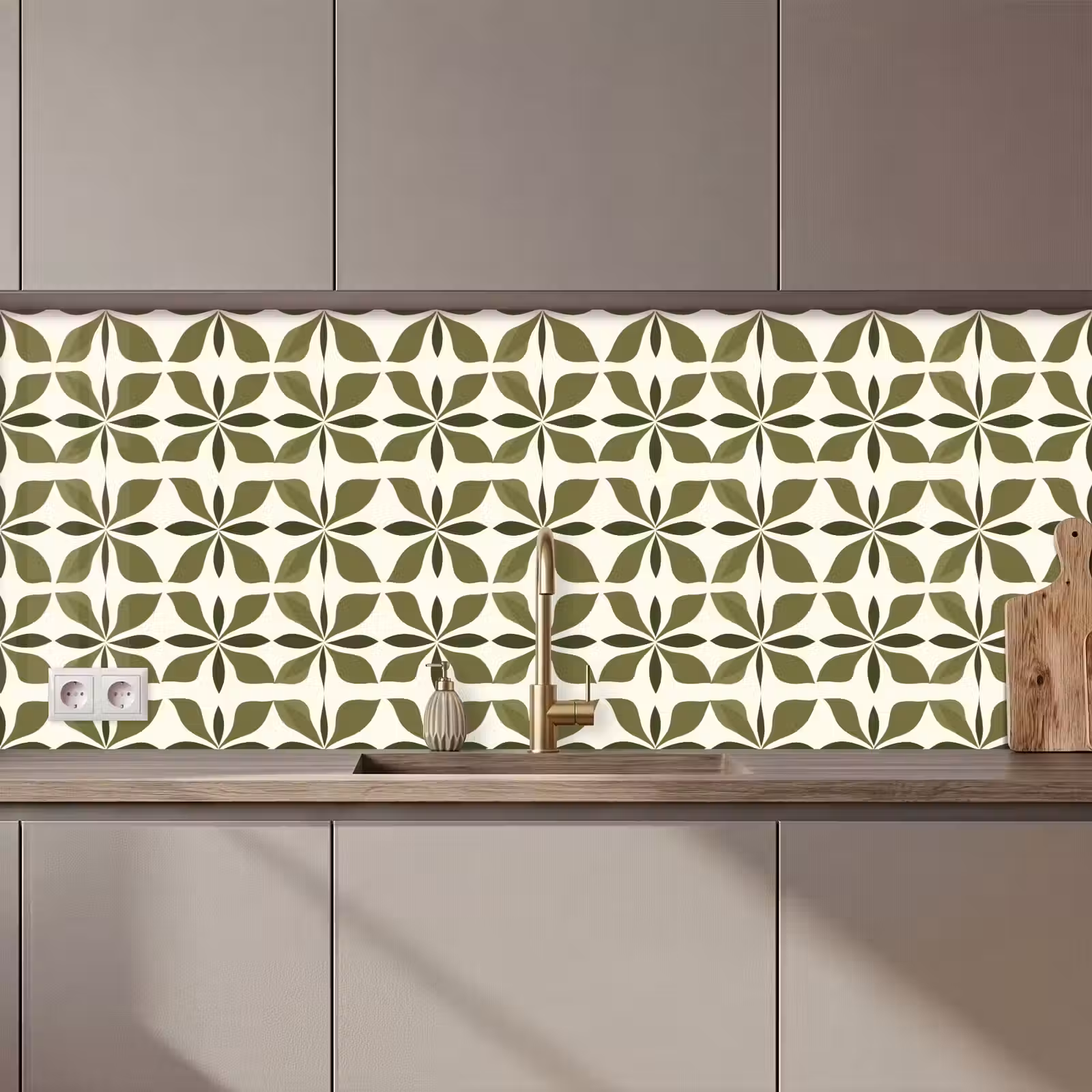 Schienale cucina - Botanico - Retrò - Verde — 1