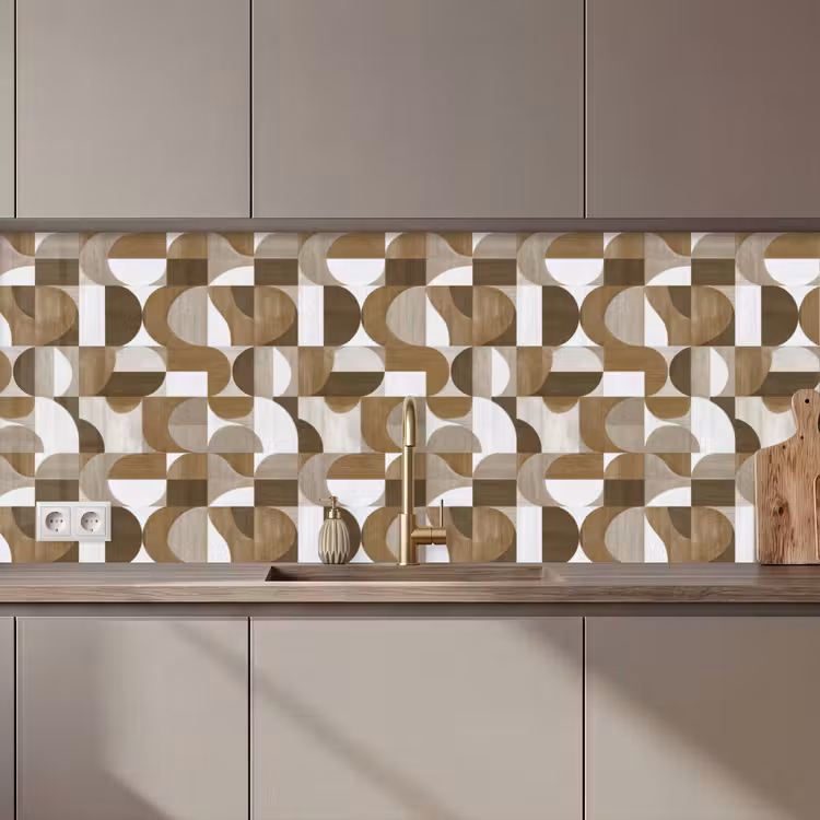 Schienale cucina - Astratto - Retrò - Marrone — 1