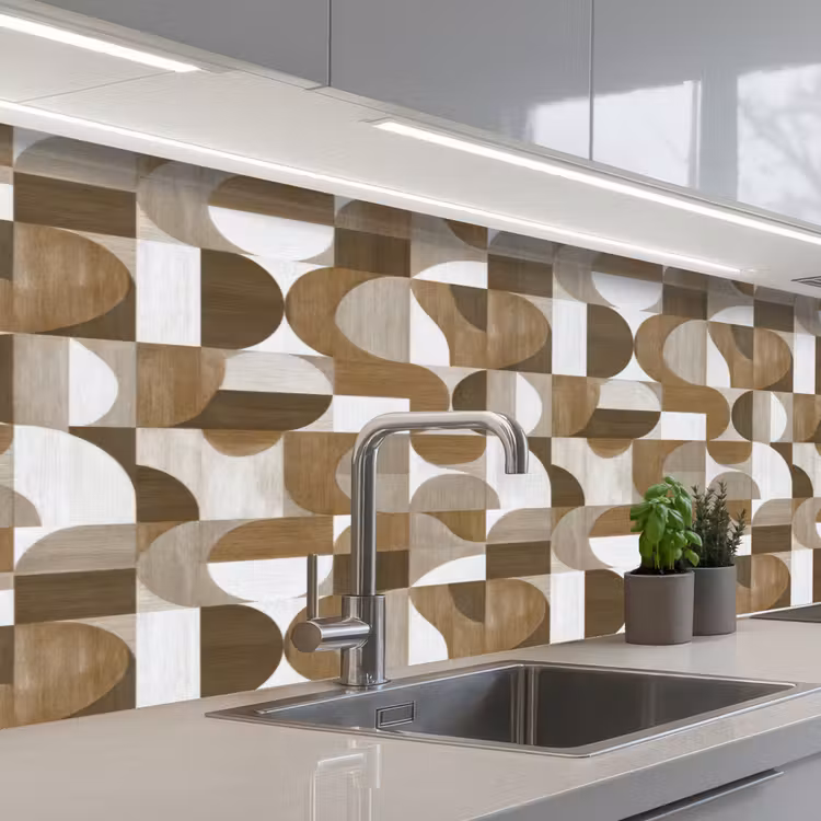 Schienale cucina - Astratto - Retrò - Marrone — 2