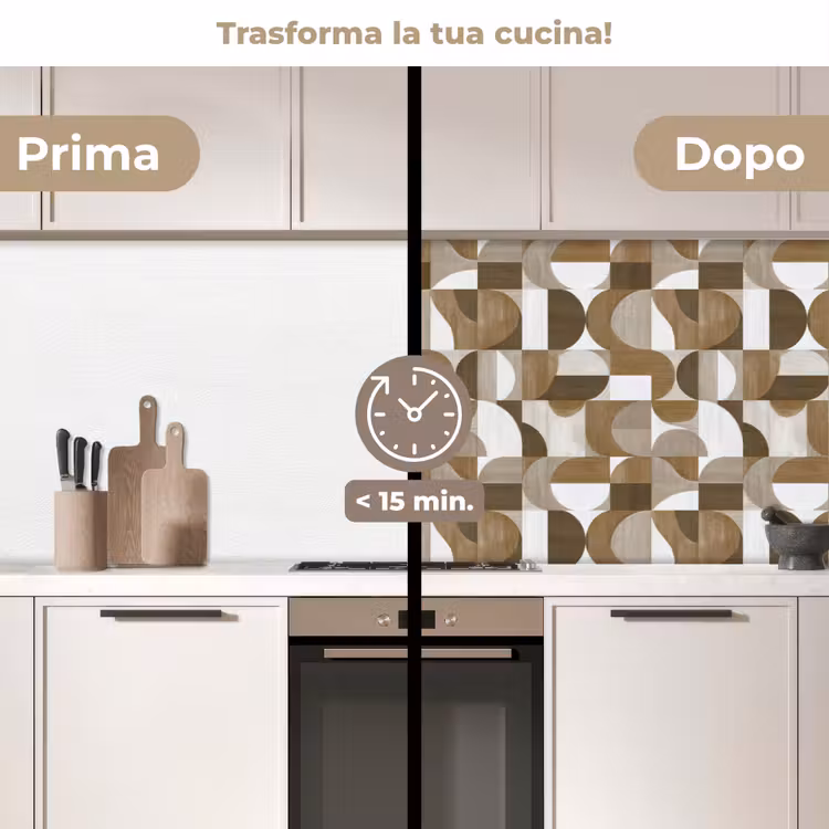 Schienale cucina - Astratto - Retrò - Marrone — 3