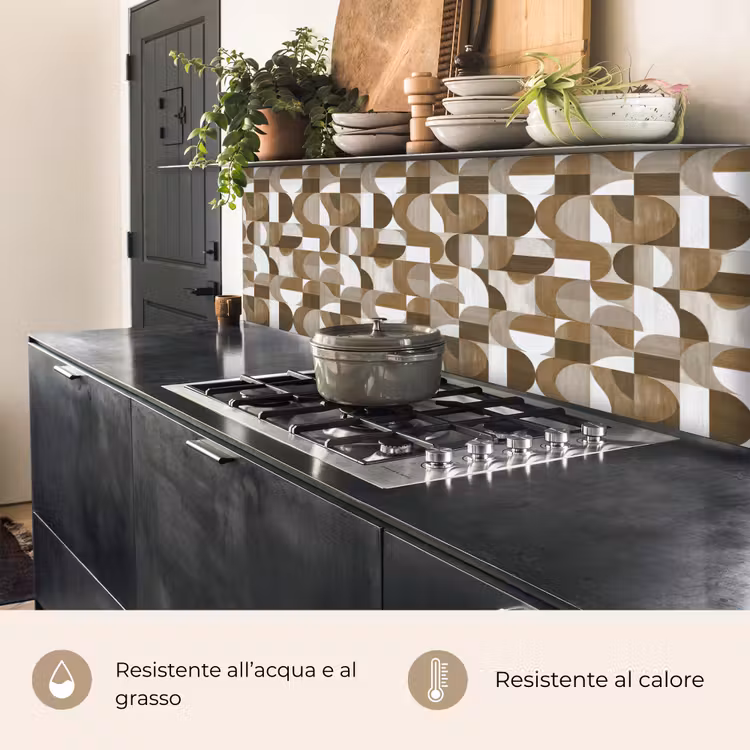 Schienale cucina - Astratto - Retrò - Marrone — 5