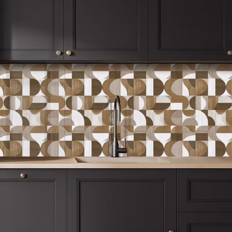 Schienale cucina - Astratto - Retrò - Marrone — 6