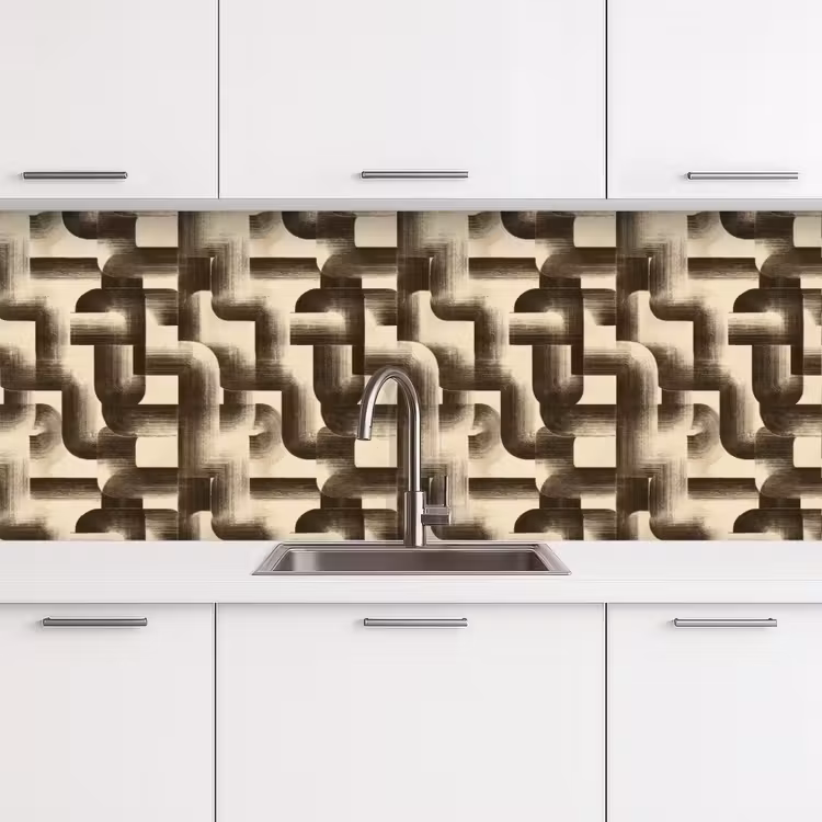 Schienale cucina - Astratto - Retrò - Nero — 4