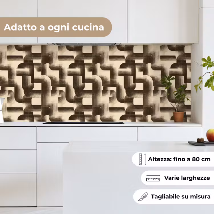 Schienale cucina - Astratto - Retrò - Nero — 7