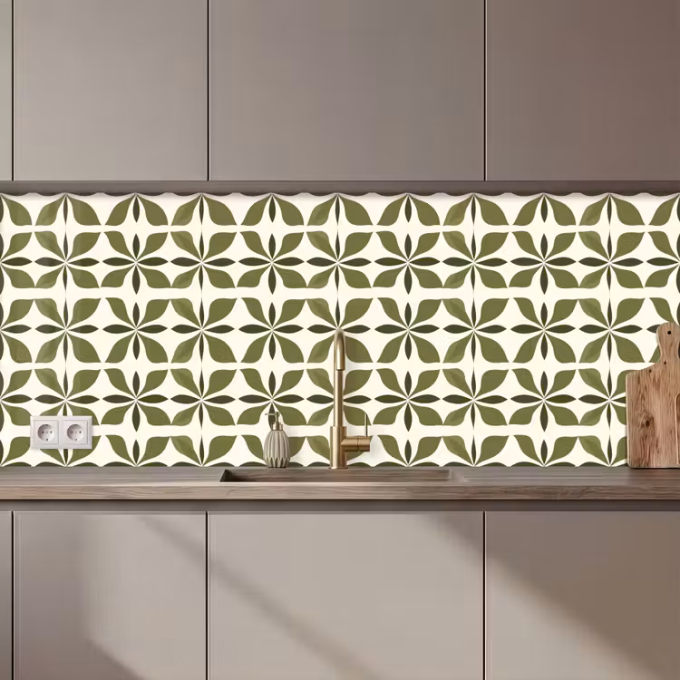 Schienale cucina - Botanico - Retrò - Verde — 1
