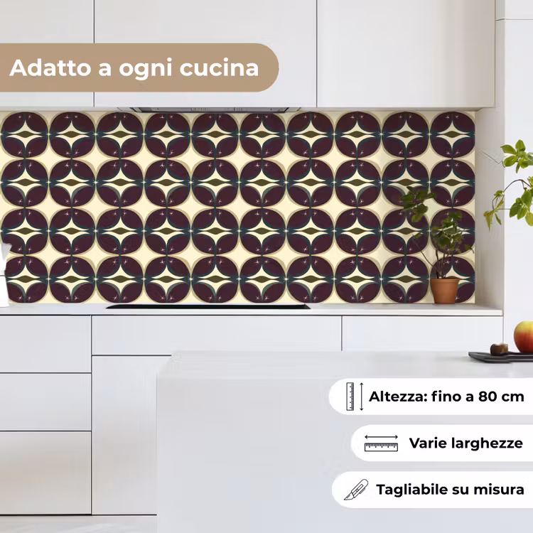 Schienale cucina - Cerchio - Retrò - Colorato — 7