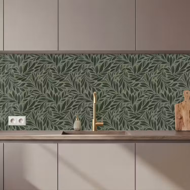 Schienale cucina - Foglie - Biologico - Verde — 1