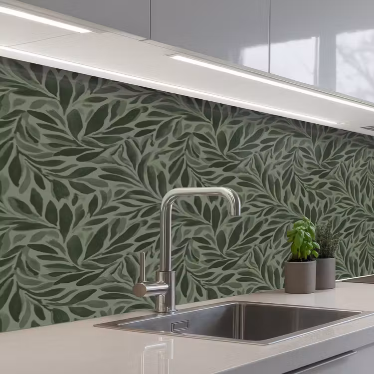 Schienale cucina - Foglie - Biologico - Verde — 2