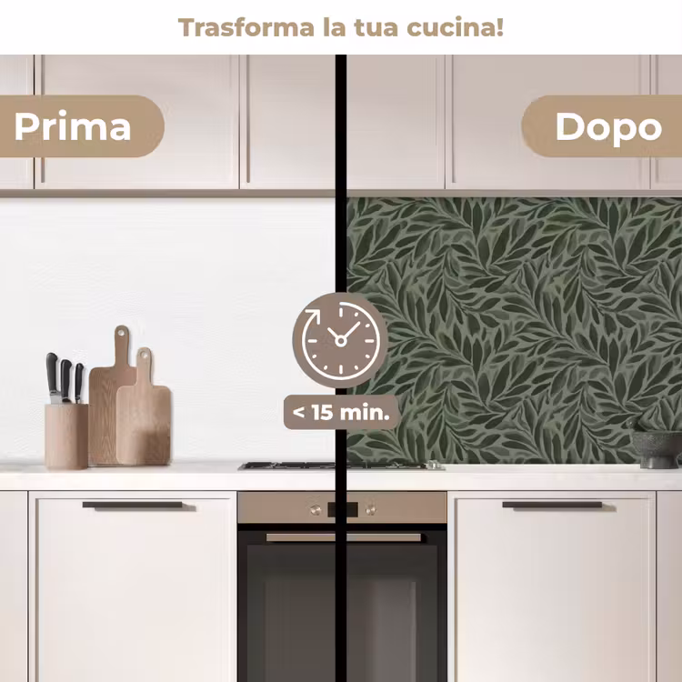 Schienale cucina - Foglie - Biologico - Verde — 3