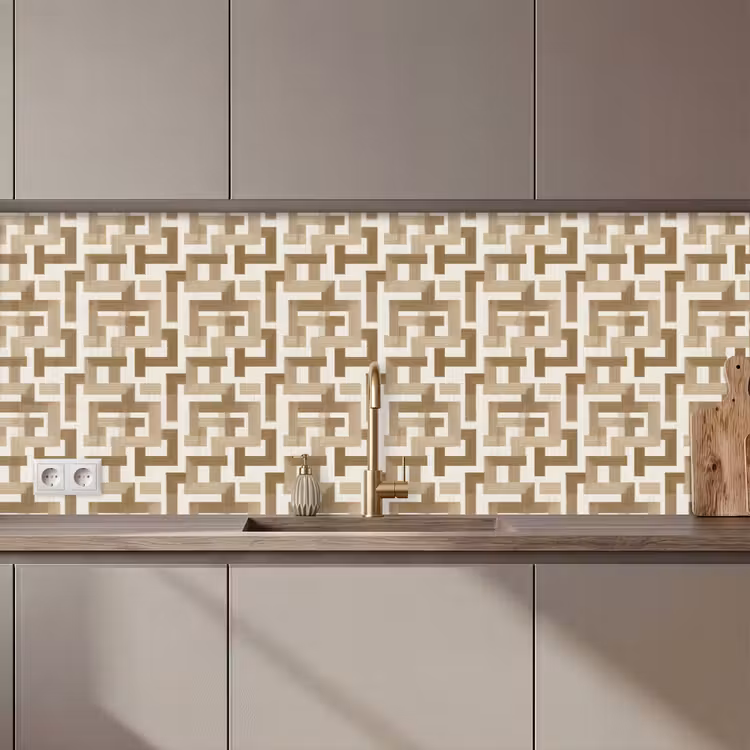 Schienale cucina - Geometrico - Retrò - Marrone — 1