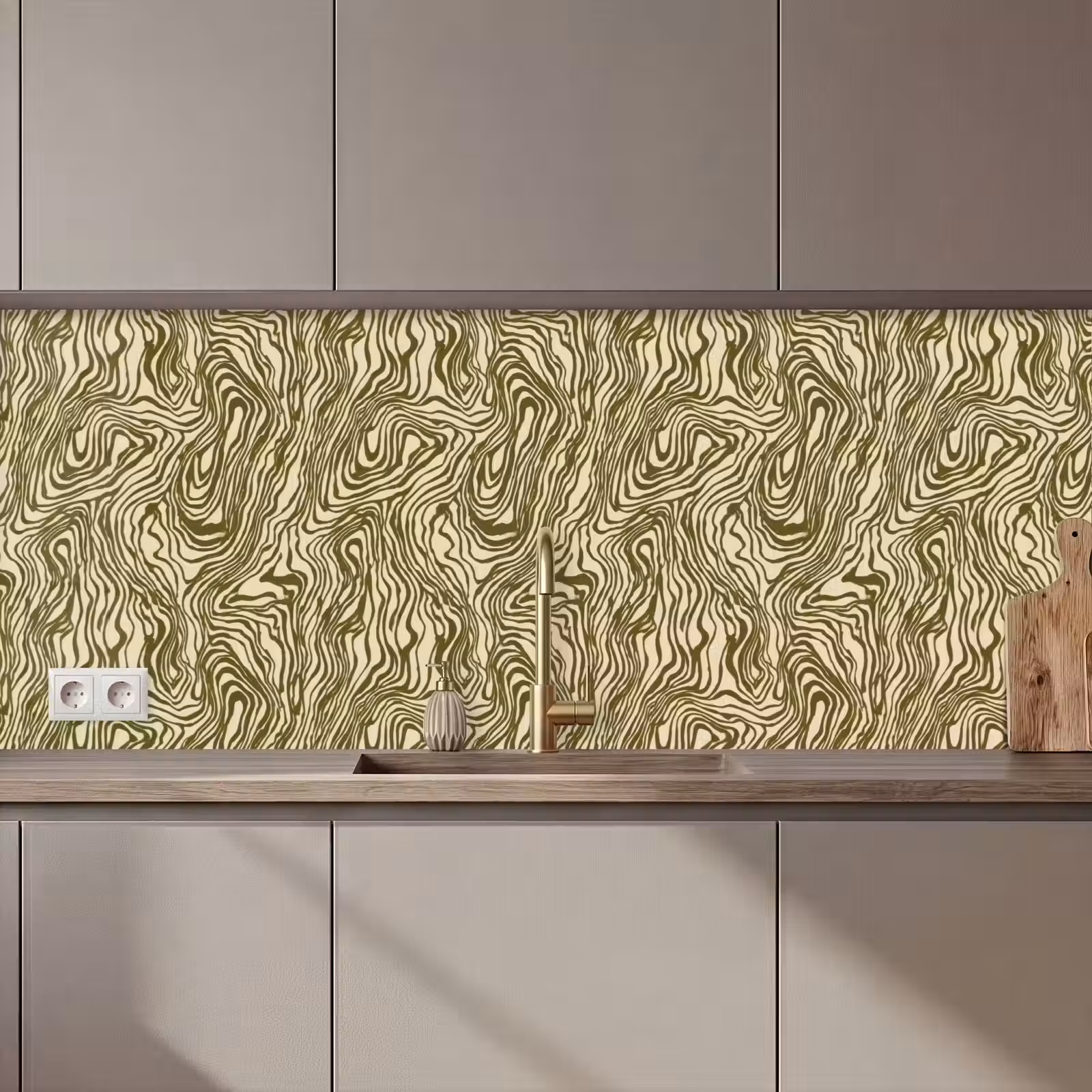 Schienale cucina - Astratto - Marmo - Verde — 1