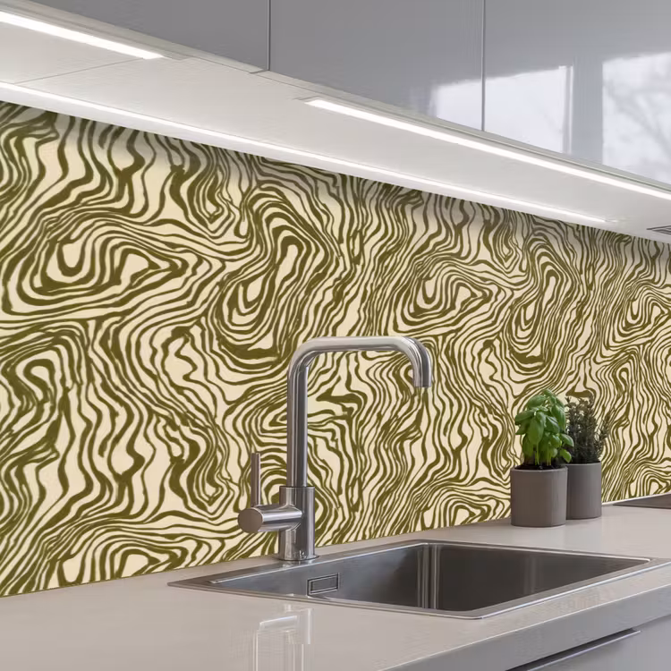 Schienale cucina - Astratto - Marmo - Verde — 2