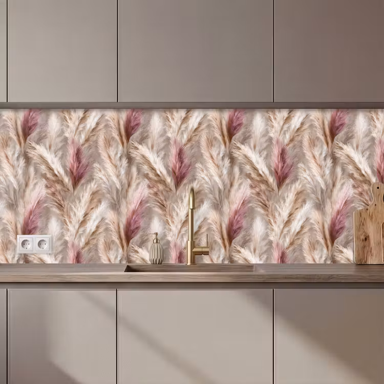 Schienale cucina - Erba della pampa - Soffice - Colorata — 1