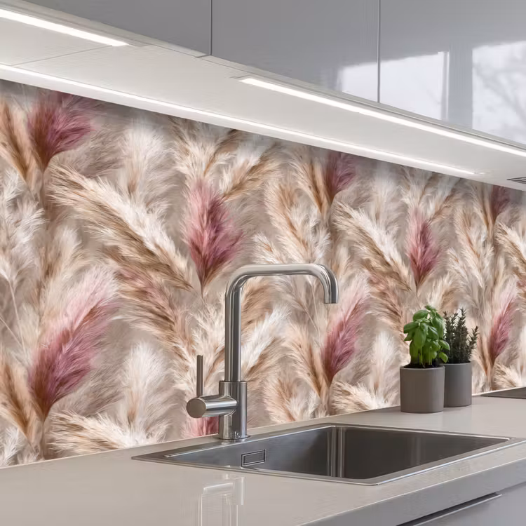 Schienale cucina - Erba della pampa - Soffice - Colorata — 2