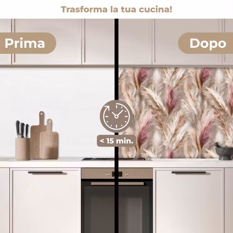 Schienale cucina - Erba della pampa - Soffice - Colorata — 3
