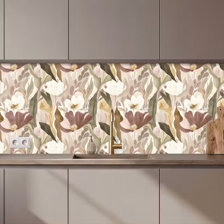 Schienale cucina - Fiori - Acquerello - Colorato — 1