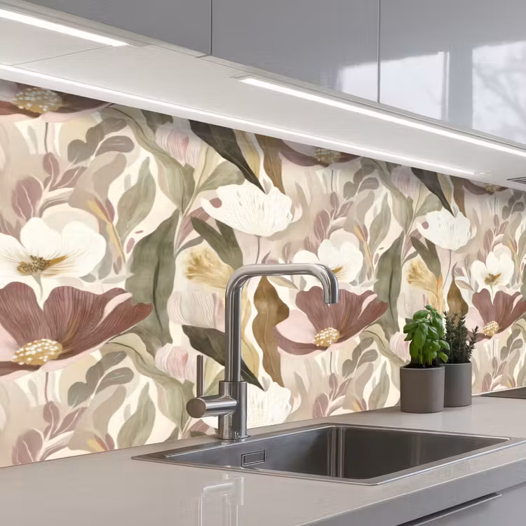 Schienale cucina - Fiori - Acquerello - Colorato — 2