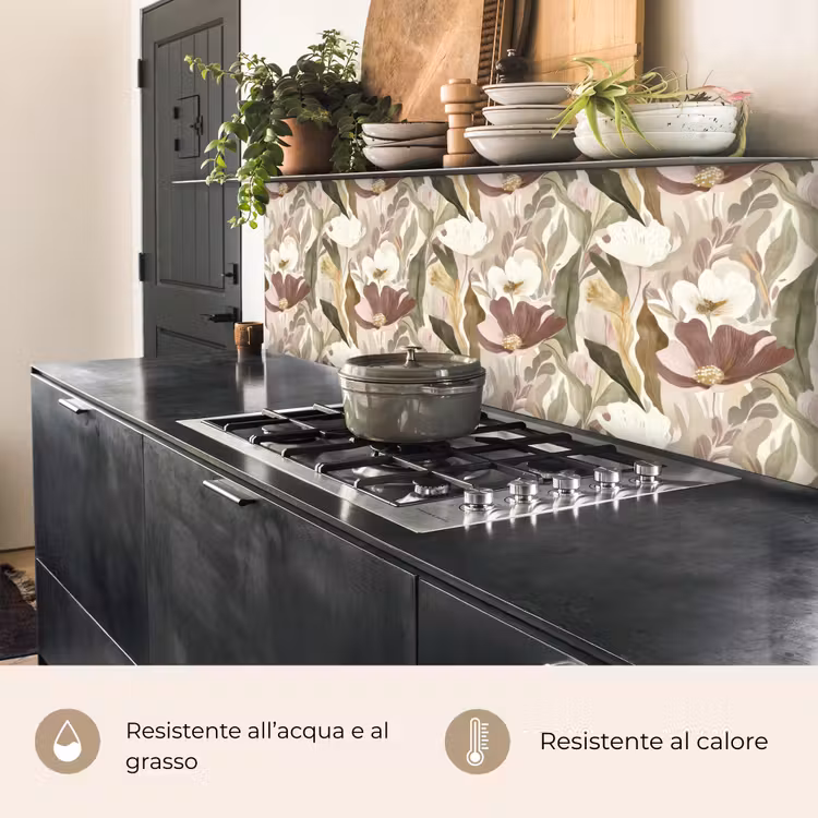 Schienale cucina - Fiori - Acquerello - Colorato — 5
