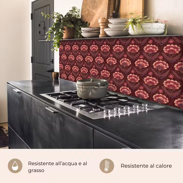 Schienale cucina - Fiori - Ventaglio - Viola — 5