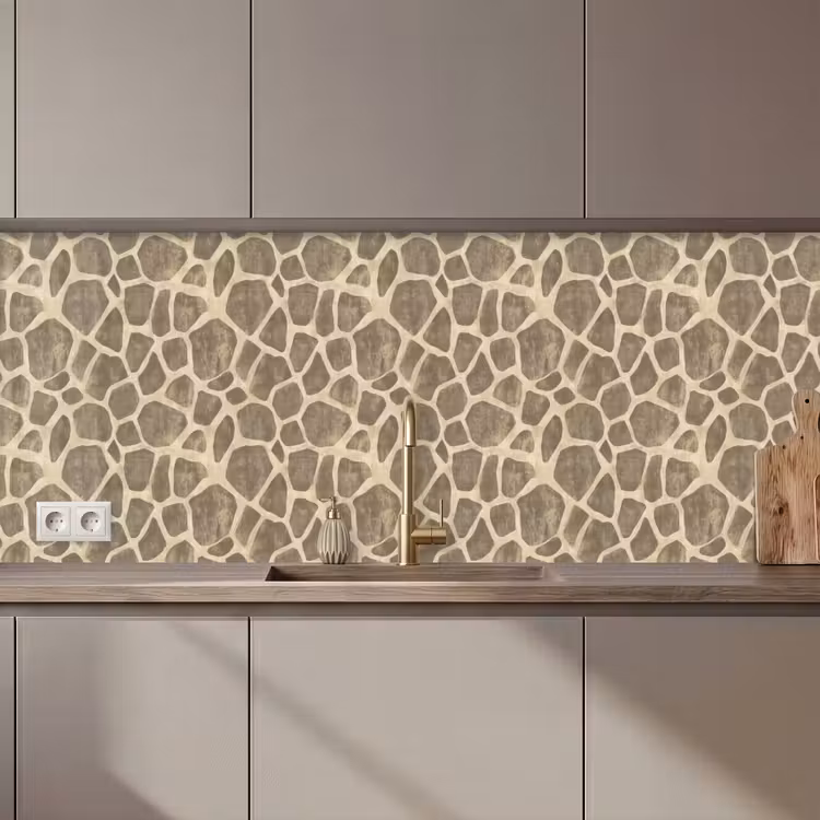 Schienale cucina - Giraffa - Motivo - Beige - Marrone — 1