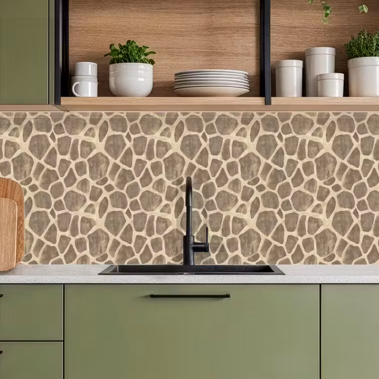 Schienale cucina - Giraffa - Motivo - Beige - Marrone — 8