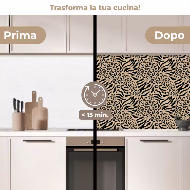 Schienale cucina - Giraffa - Zebra - Motivo - Marrone — 3