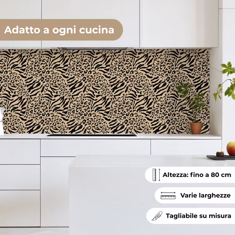 Schienale cucina - Giraffa - Zebra - Motivo - Marrone — 7