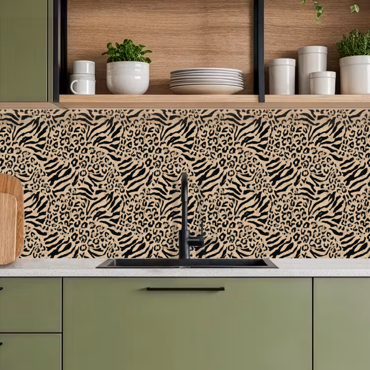 Schienale cucina - Giraffa - Zebra - Motivo - Marrone — 8