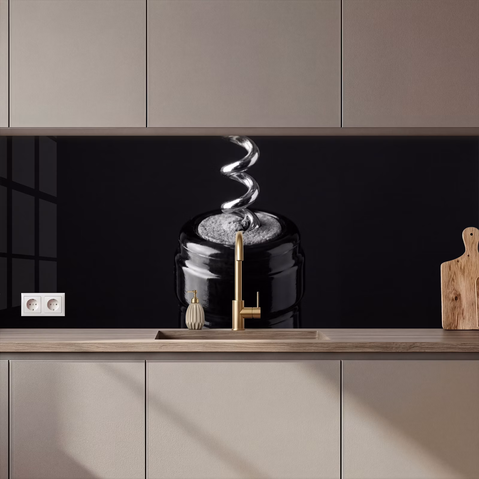 Schienale cucina - Cavatappi - Vino - Nero - Bianco — 1