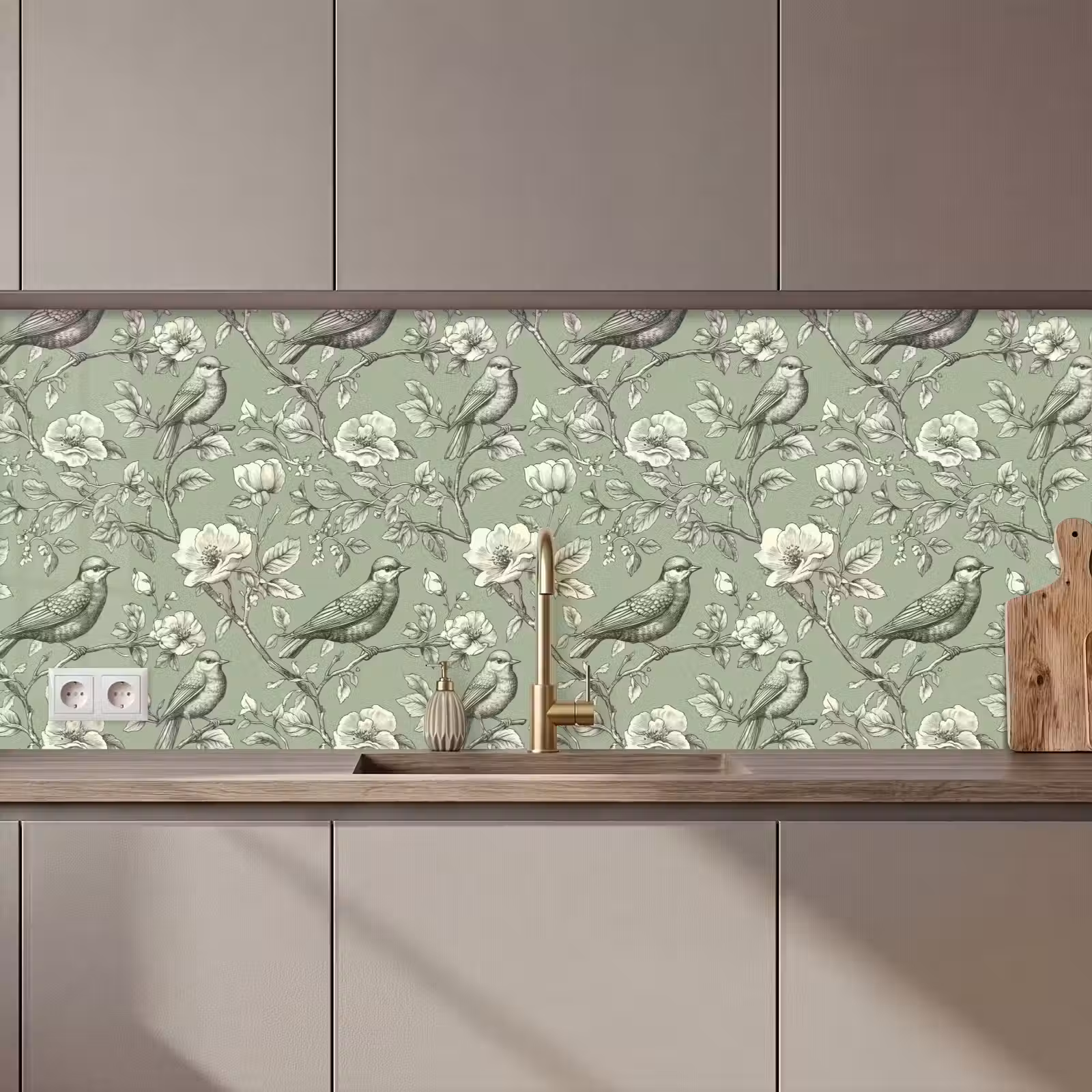 Schienale cucina - Classico - Botanico - Verde — 1