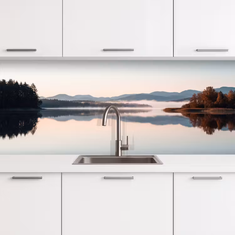 Schienale cucina - Acqua - Alberi - Strato di nebbia — 4