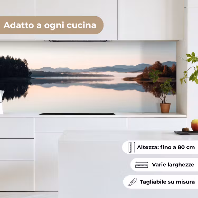 Schienale cucina - Acqua - Alberi - Strato di nebbia — 7