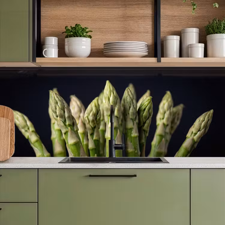 Schienale cucina - Asparagi - Verde - Nero — 8