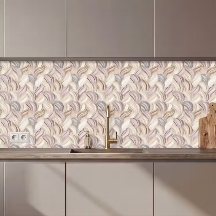 Schienale cucina - Astratto - Ondulato - Pastello — 1