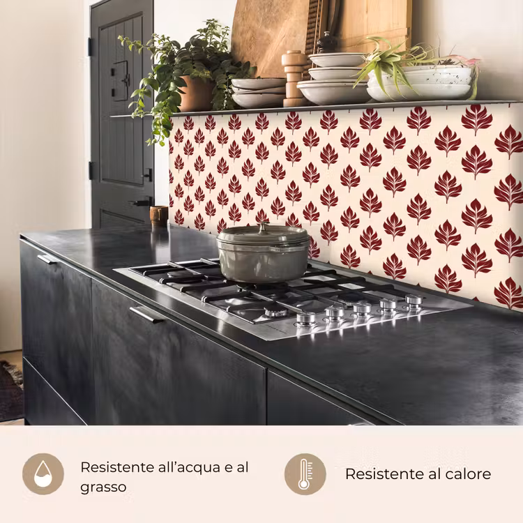 Schienale cucina - Botanico - Motivo - Bordeaux — 5
