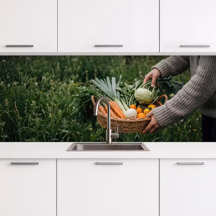 Schienale cucina - Campo - Ortaggi - Biologico - Raccolto — 4