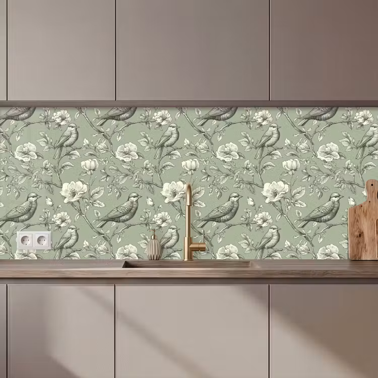 Schienale cucina - Classico - Botanico - Verde — 1