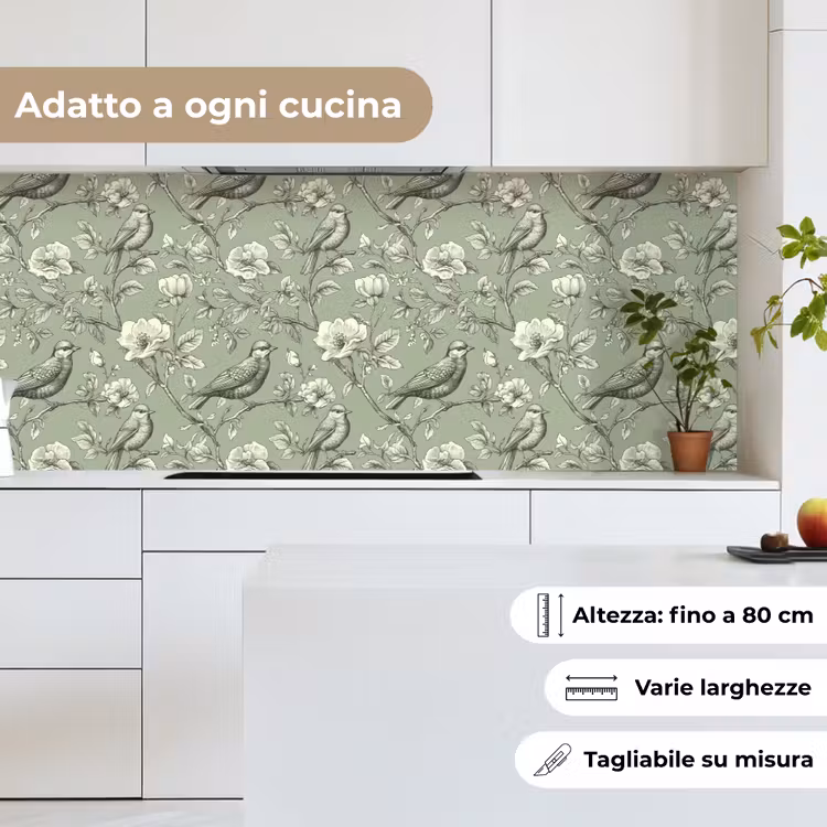 Schienale cucina - Classico - Botanico - Verde — 7