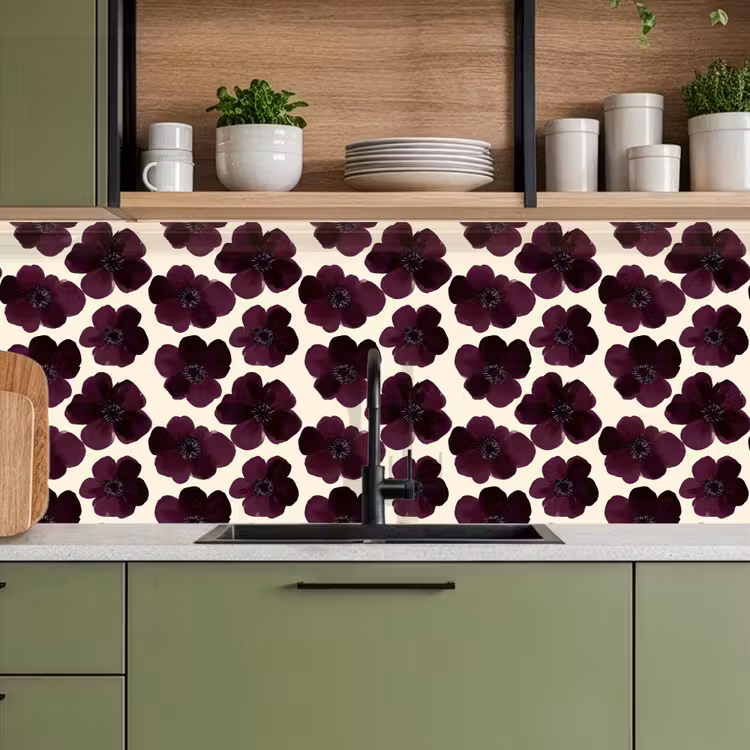 Schienale cucina - Fiori - Acquerello - Viola — 8