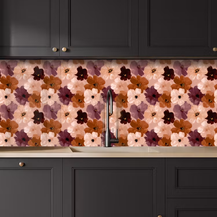 Schienale cucina - Fiori - Astratto - Toni della terra — 6