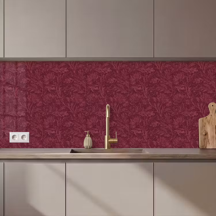 Schienale cucina - Foglie - Motivo - Viola — 1