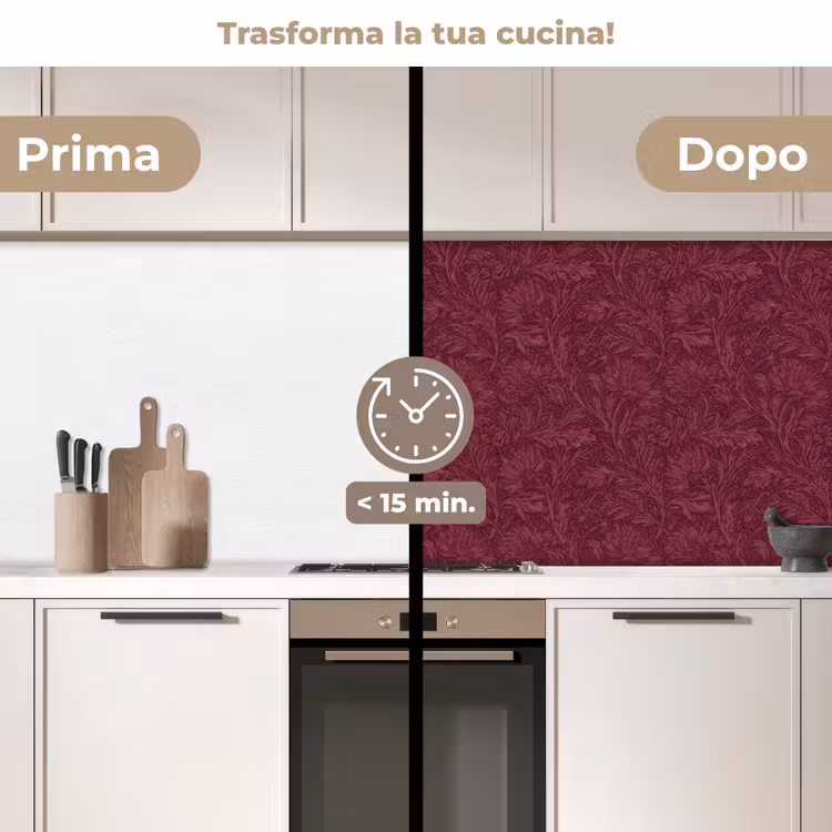 Schienale cucina - Foglie - Motivo - Viola — 3