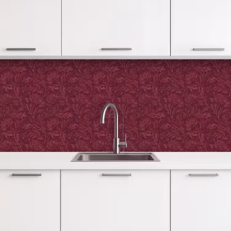 Schienale cucina - Foglie - Motivo - Viola — 4