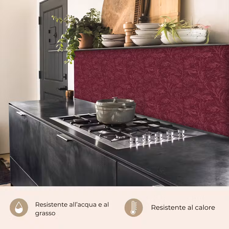 Schienale cucina - Foglie - Motivo - Viola — 5