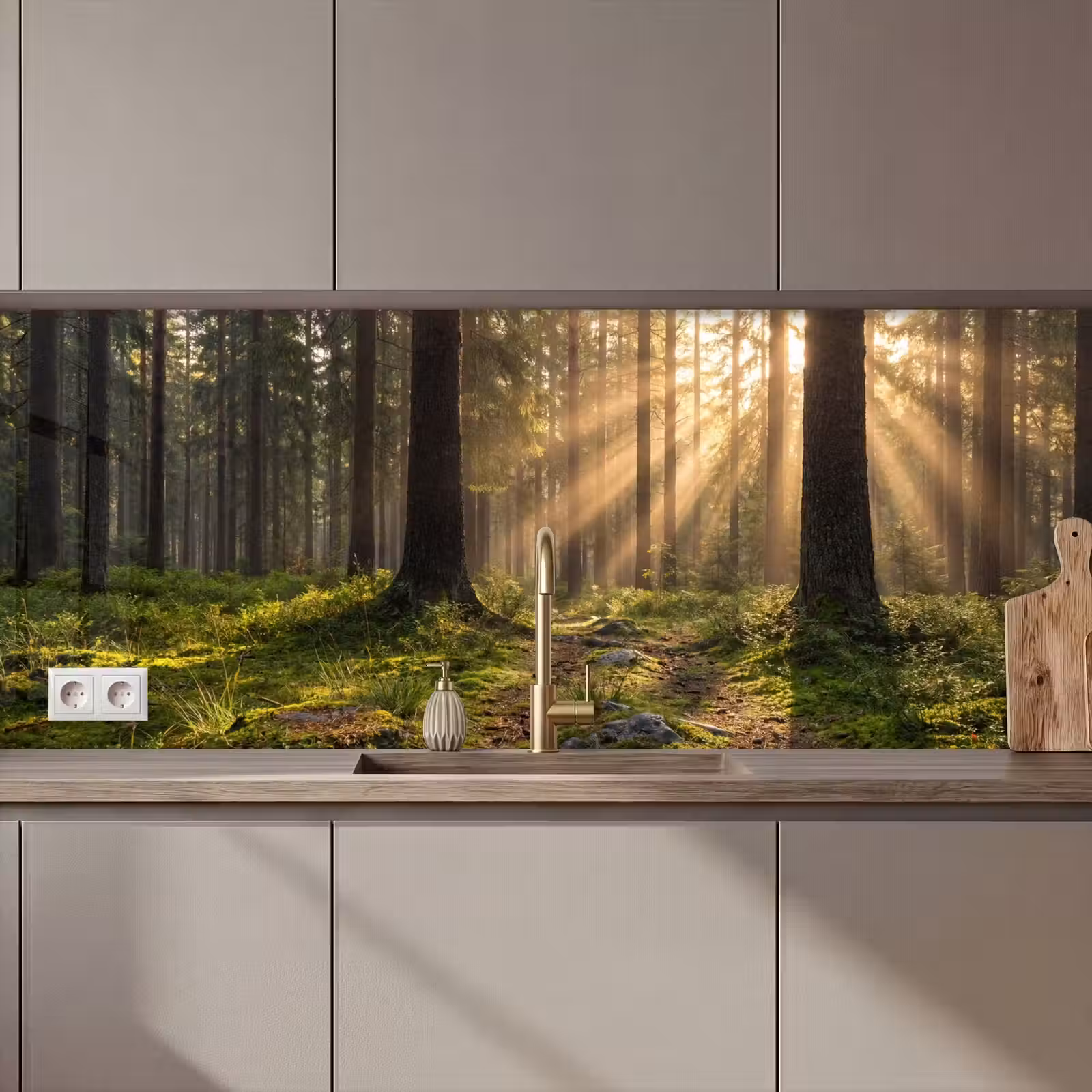 Schienale cucina - Foresta - Luce solare - Erba — 1